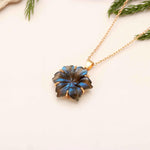 Load image into Gallery viewer, Flashy Labradorite Flower Pendant, 19 mm Flower, Birthday Gift For Women, Handmade Flower Pendant, Healing Energy Gemstone Necklace For Her