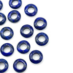 Load image into Gallery viewer, AAA Quality Lapis Lazuli Donut Shape Stones, Natural Lapis Lazuli Donut Carving, Healing Gemstone Beads, 12 mm Blue Donut Smooth Beads