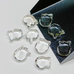 Load image into Gallery viewer, Natural Clear Crystal Quartz Cat Face Carving, Faceted Kitty Shape Charms, Crystal Quartz Handmade Carved Stone, Jewelry Making Beads 12x10
