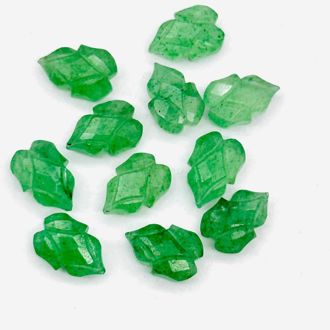 Natural c Shape Carving Gemstone Beads, 9X13 MM Leaf Shape Loose Briolette's, Green Leaves For Jewelry, Wholesale Beads