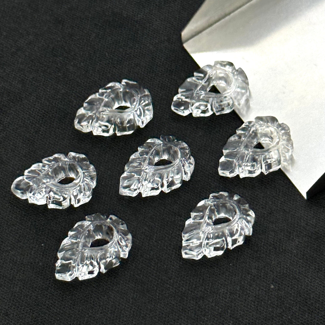 1,2,3,4,5 pcs Natural Crystal Quartz Pear Shape Carved Gemstone, Pear Shape Carving, Crystal Quartz Hand Carved Gemstone for Jewlery 18X12mm