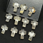 Load image into Gallery viewer, Natural Golden Rutile Cross Shape Beads ~ Rutile Carvigs Gemstone Beads ~ Faceted Golden Rutile Beads ~ 15 MM Cross Charm Beads ~ Holy Cross