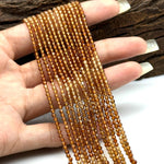 Load image into Gallery viewer, Natural Hessonite Shaded Faceted Round Shape Beads, 2 MM Brown Hessonite Gemstone Beads, 13 Inched Hessonite Loose Beads Strand for Jewelry