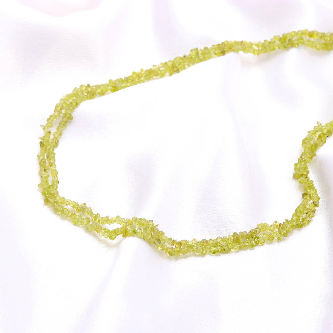Natural Peridot Uncut Beads Strand, Green Peridot Chips Beads for Jewelry Making, 16" Inch Uncut Chip Beads, Freeform Uncuts