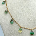 Load image into Gallery viewer, Rainbow Fluorite Pear Shape Beads Necklace, Faceted Drop Chain Necklace, Pear Gemstone Necklace, Women's Gift, Handmade 925 Silver Necklace