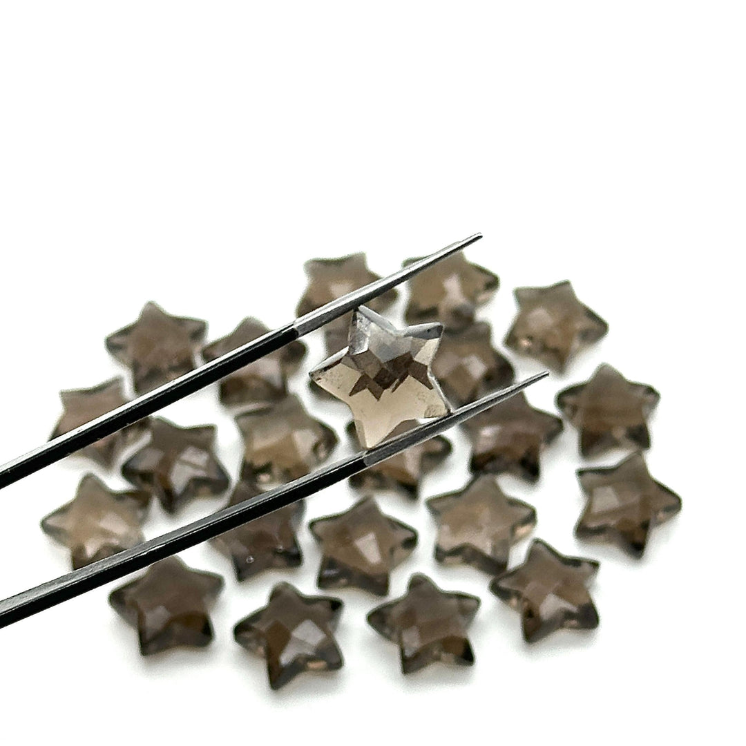 Natural Smokey Quartz Star Shape Briolettes, AAA Brown Quartz Faceted Star Beads, Wholesale Loose Beads for Jewelry, 12 MM, Star Crystals