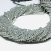 Faceted Grey Moonstone Beads: 2mm Round Strand