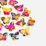 Load image into Gallery viewer, Multi Colorful Mohave Turquoise Butterfly Beads, Faceted Butterfly Gemstone, Rainbow Color Oyster Turquoise Carving Loose Beads 14x10 MM