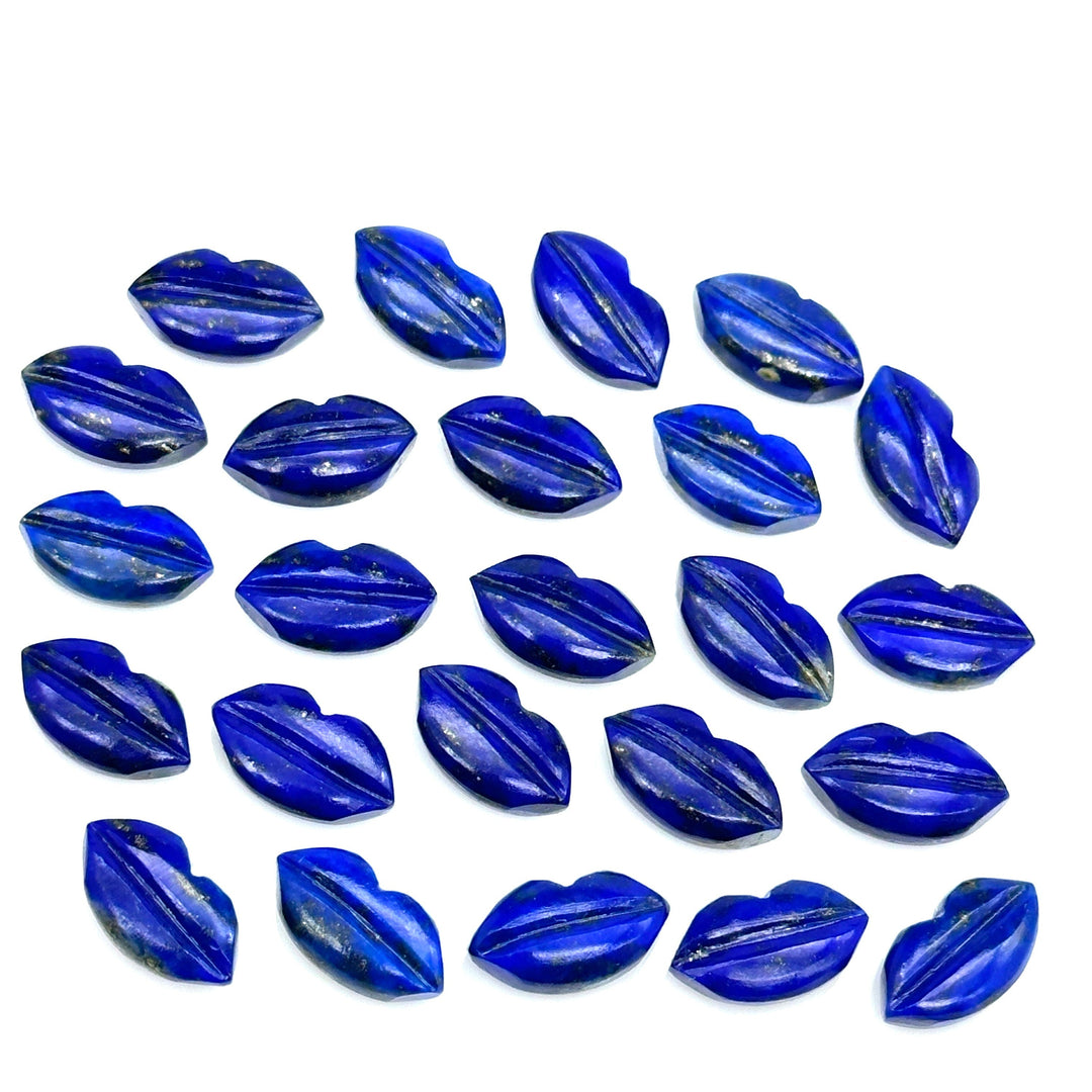 Natural Lapis Lazuli Lips Shape Beads, Hand Carved Lips Shape Gemstone Beads, Lips Shape Fancy Charms, 14X8 MM, Blue Lips Briolettes Beads