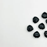 Load image into Gallery viewer, Natural Black Onyx Shell Beads, 8 MM Hand Carved Seashells, Tiny Carved Beads, Black Onyx Shell Charms, Jewelry &amp; Craft Making Gemstones