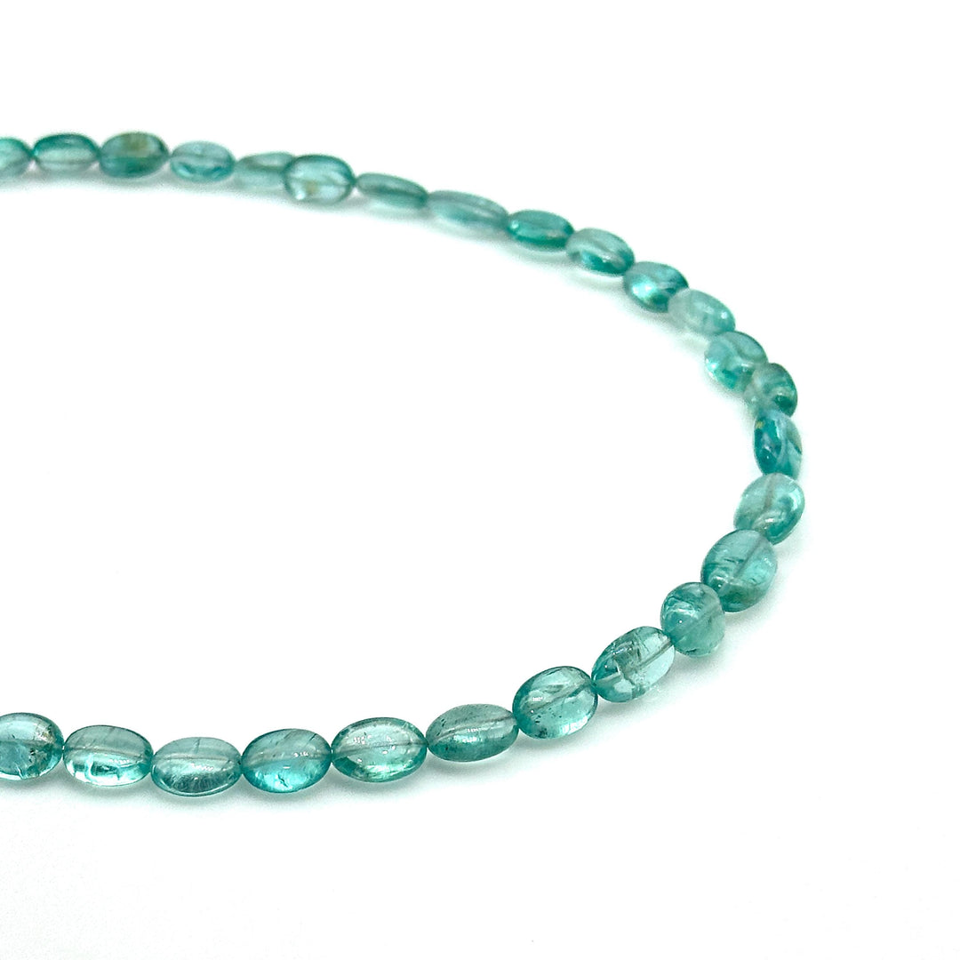 Dainty Sky Apatite Beaded Necklace, Natural Apatite Gemstone Necklace, Sterling Silver Jewelry, Sky Apatite Handmade Jewelry, Gift for her