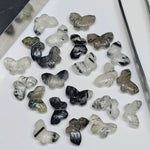 Load image into Gallery viewer, 2,3,4,5,6 100% Natural black rutile Butterfly Shape Carving, Hand carved Butterfly shape Gemstone, carved Gemstone jewellery Making,12X7 mm