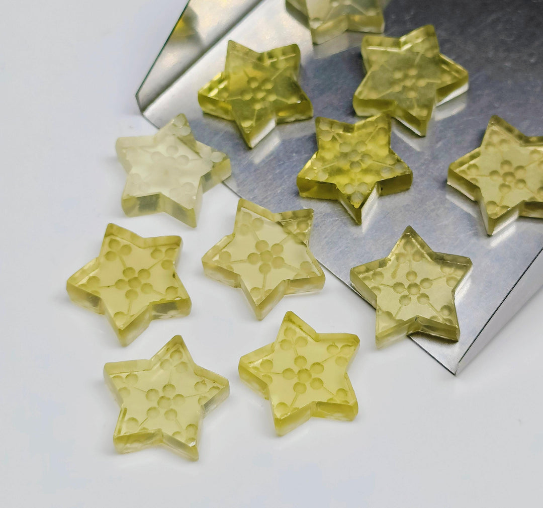 Intaglio Carved Natural Lemon Quartz Star Briolettes, AAA Lemon Quartz Star Shape Gemstone, Loose Star Beads, Incarving Star 13 MM