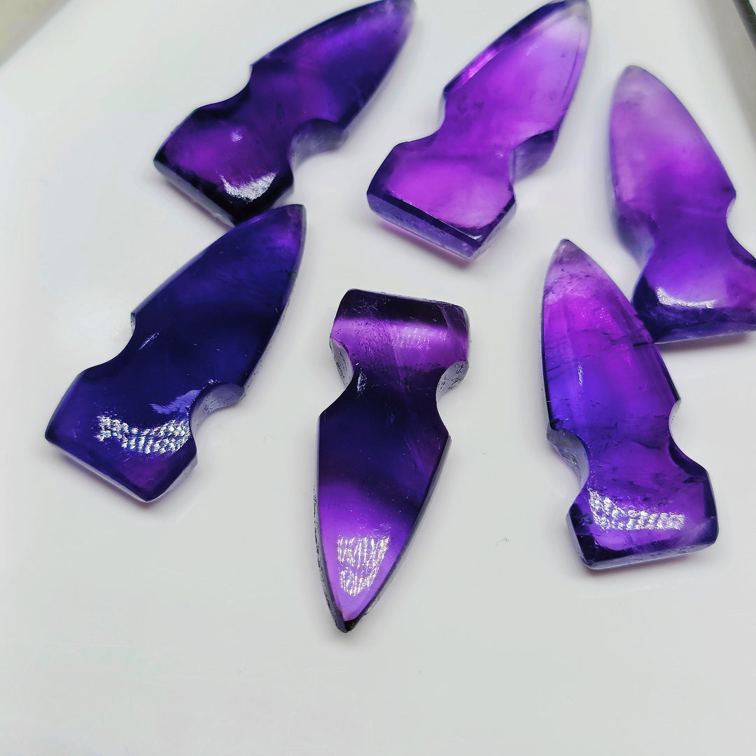 2,3,4,5,6 100% Natural purple amethyst Bullet Shape Carving, Hand carved Bullet shape Gemstone, carved Gemstone jewelry Making,26X10 mm.