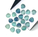 Load image into Gallery viewer, Cute Tiny Green Fluorite Shell Shape Beads, 8 MM Hand Carved Fluorite Seashell, Tiny Carved Beads, Shell Charms, Jewelry Making Gemstones