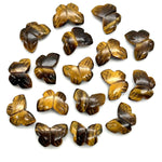 Load image into Gallery viewer, Natural Tiger Eye Shape Beads, AAA Tiger Eye Hand Carved Butterfly Briolettes, Gemstone Carvings, 13 MM Mini Butterfly Charm