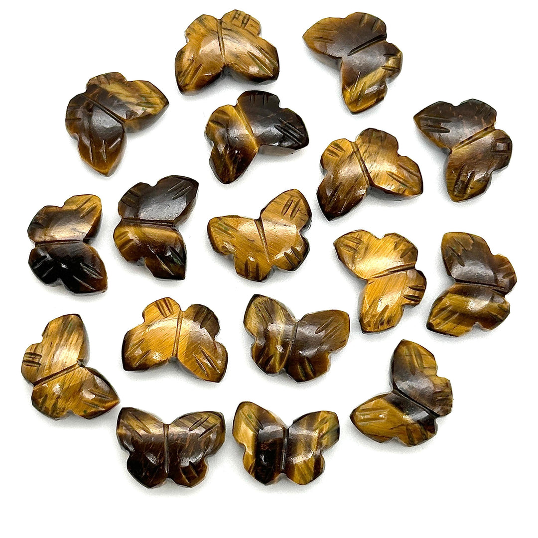 Natural Tiger Eye Shape Beads, AAA Tiger Eye Hand Carved Butterfly Briolettes, Gemstone Carvings, 13 MM Mini Butterfly Charm