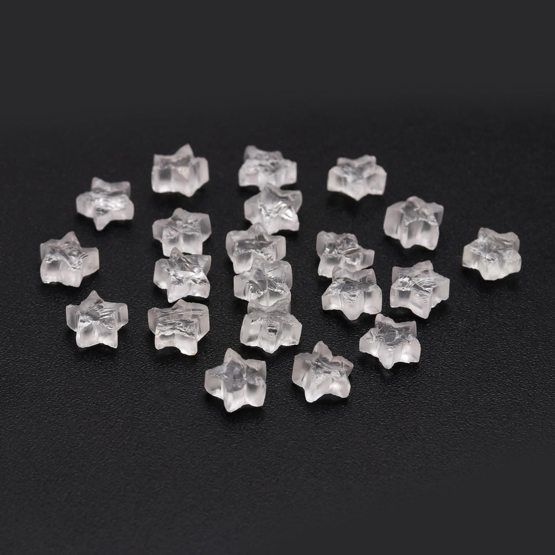 New!! Natural Crystal Quartz Rough Star Shape Beads, Clear Crystal Quartz Star Shape Gemstone For Jewlery, Loose Star Beads 10 MM, Raw Stars