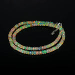 Load image into Gallery viewer, Yellow Ethiopian Opal Necklace, Natural Ethiopian Rondelle Beads Necklace, Faceted Beads Jewelry, 4 MM Beads, Gifts for Women, Gift for Her