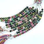 Load image into Gallery viewer, Dark Tourmaline Faceted Round Beads, Natural Multi Tourmaline Faceted Beads, 6 - 6.5 MM Mix Tourmaline Beads For Jewelry, 4 Inch Strand