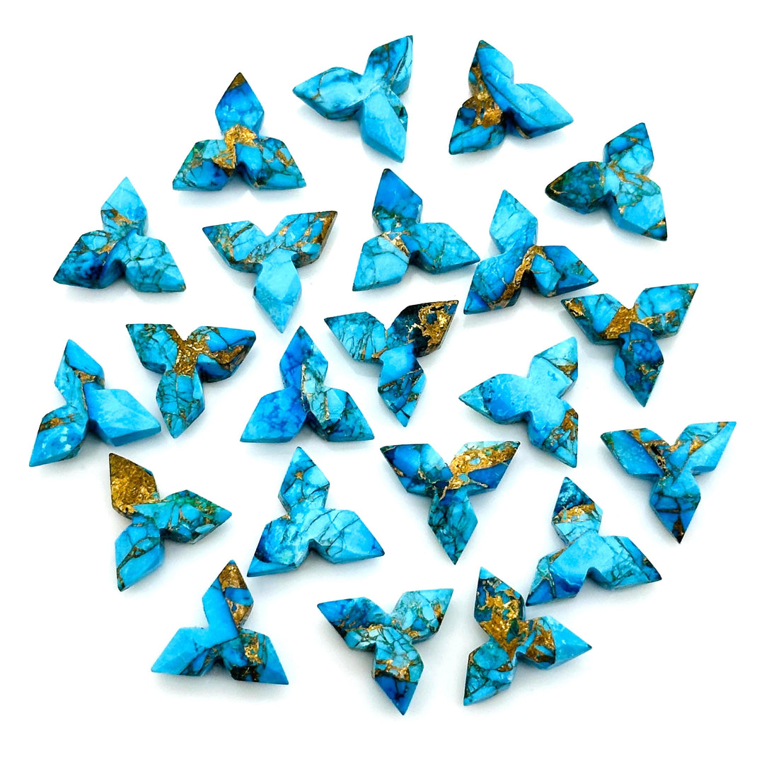 Copper Copper Turquoise Star Carving Beads, Fancy Star Shape Gemstone Beads, 12 MM Jewelry Making Star Shape Briolette Beads