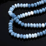 Load image into Gallery viewer, Shaded Blue Opal Smooth Rondelle Beads, Blue Opal Beads for Jewelry Making, Wholesale Loose Opal Beads, 8 MM Dyed Opal for Craft Making