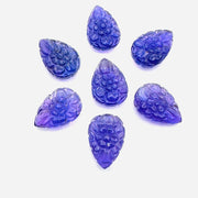 1,2,3,4,5,6 pcs 100% Natural amethyst Pear Shape Carved Gemstone, Pear Shape Carving, Carved Gemstone For Jewellery 18X12.5 mm