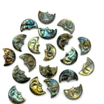 Load image into Gallery viewer, AAA Natural Labradorite Moon Face, Flashy Labradorite Carvings, 18X13 MM, Jewelry Making Carving Gemstone, Carved Face Crystal, Face Charm