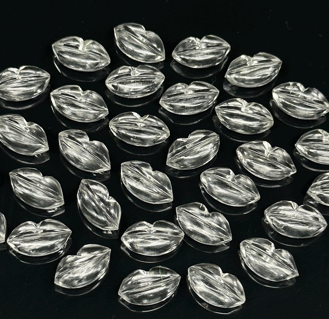 Beautiful Natural Crystal Quartz Lips Shape Beads, Hand Carved Lips Shape Gemstone Beads, Lips Shape Gemstone Charm, 14X8 MM, Briolette Bead