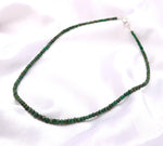 Load image into Gallery viewer, Beryl Emerald Beads Necklace, Green Emerald Beaded Gemstone Necklace, Sterling Silver Handmade Jewelry, Dyed Emerald Jewelry, Gift for Women