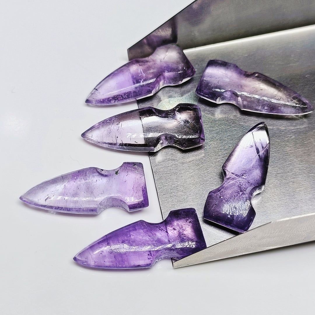 Natural Pink Amethyst Bullet Shape Carving Beads, 26X10 MM Pink Amethyst Hand Carved Bullet Shape Loose Gemstone Beads for Jewelry Making