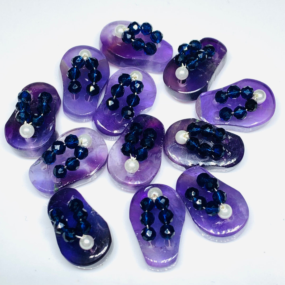 1 Pair, 100% Natural Amethyst Slipper Shape Gemstone, Carved Gemstone, Loose Gemstone, Slipper Shape Gemstone, Carved Slippers, 18X11 mm