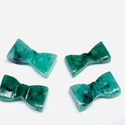 Natural Emerald Hand Carved Bow Shape Gemstone, Green Emerald Bow Shape Loose Gemstone Beads for Jewlery, Carving Emerald Gemstone, 12X6 MM