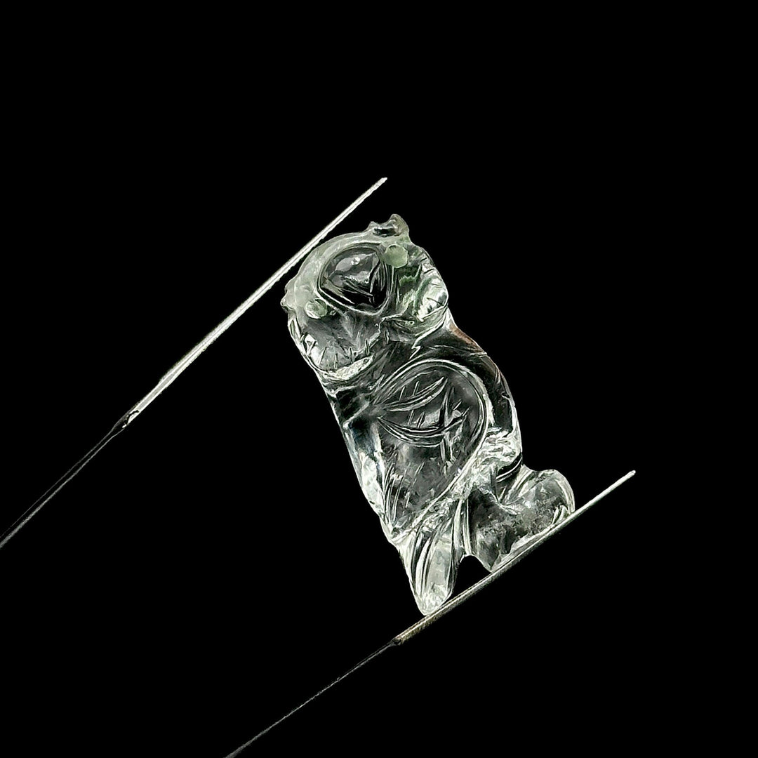 Natural Crystal Quartz Owl Shape Gemstones, Hand Carved Owl Shape Gemstone, Crystal Owl Shape Charms, 29 MM Bird Charm Carvings