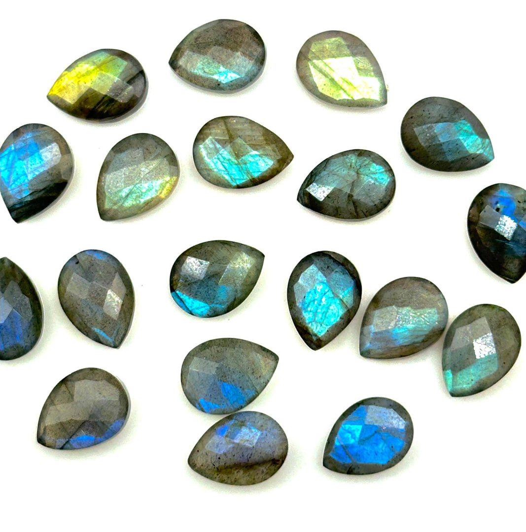 Flashy Labradorite Faceted Pear Shape Beads, Blue Fire AAA+ Quality Beads, 9X12 MM Briolette's Beads, Matched Pairs, Jewelry Making Beads