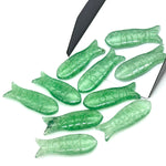 Load image into Gallery viewer, Green Strawberry Carved Fish, Green Quartz Fish Shape Carving, 10X30MM Loose Gemstone Fishes Charm, Reiki Healing Crystal Gifts