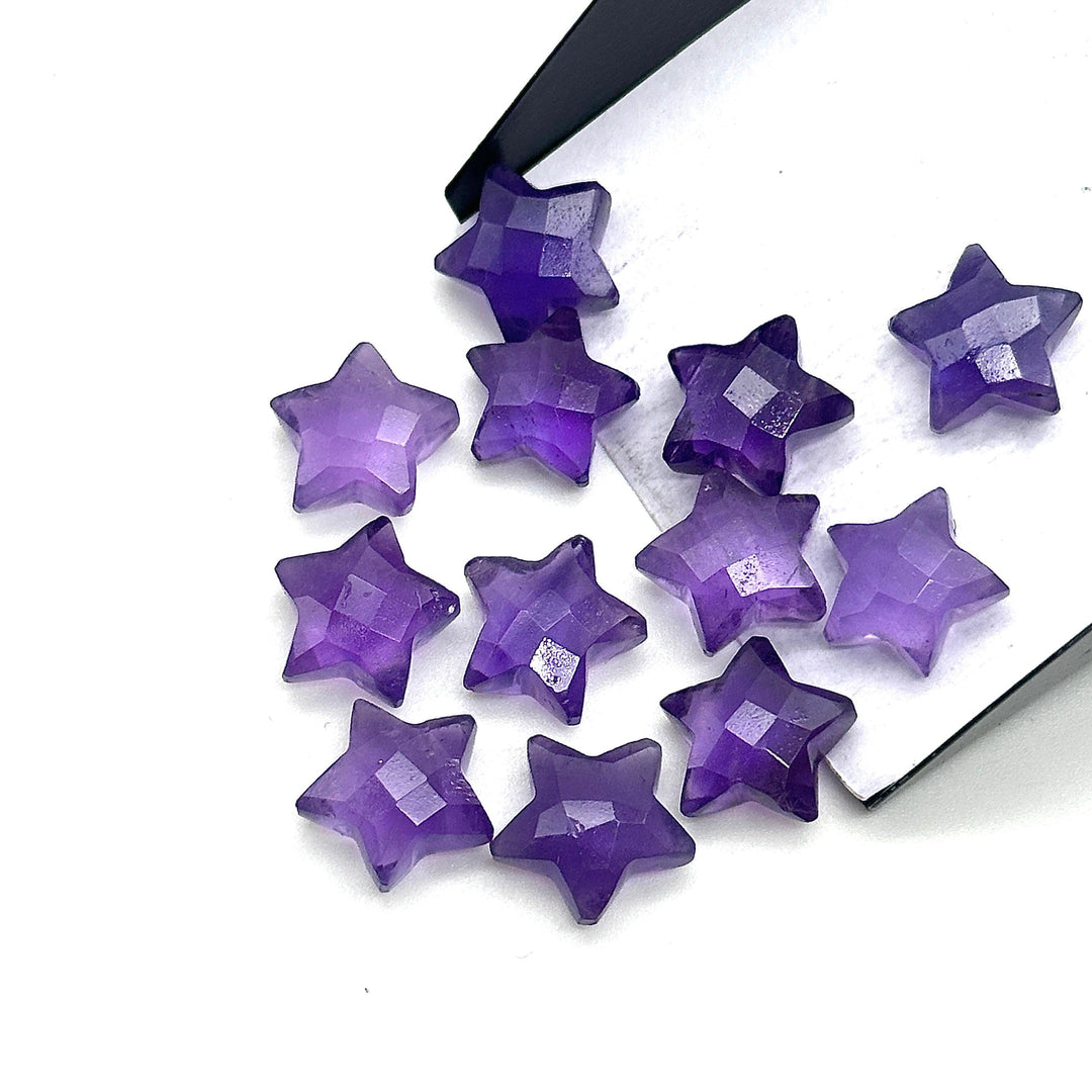 Purple Amethyst Carved Star Shape Briolettes, Natural Amethyst Faceted Star Shape Beads, Wholesale Beads for Jewelry, 12 MM, AAA Amethyst
