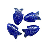 Load image into Gallery viewer, Natural Lapis Lazuli Fish Carving Gemstone, Hand Carved Fish Shape Gemstone, Healing Lapis Lazuli 17X26 MM Blue Fish Charm Best For Jewelry