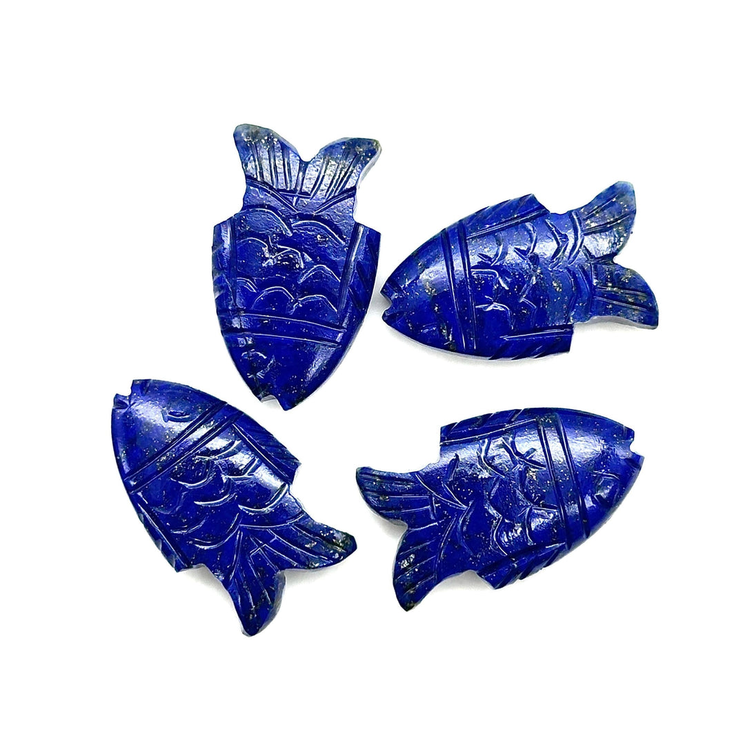 Natural Lapis Lazuli Fish Carving Gemstone, Hand Carved Fish Shape Gemstone, Healing Lapis Lazuli 17X26 MM Blue Fish Charm Best For Jewelry