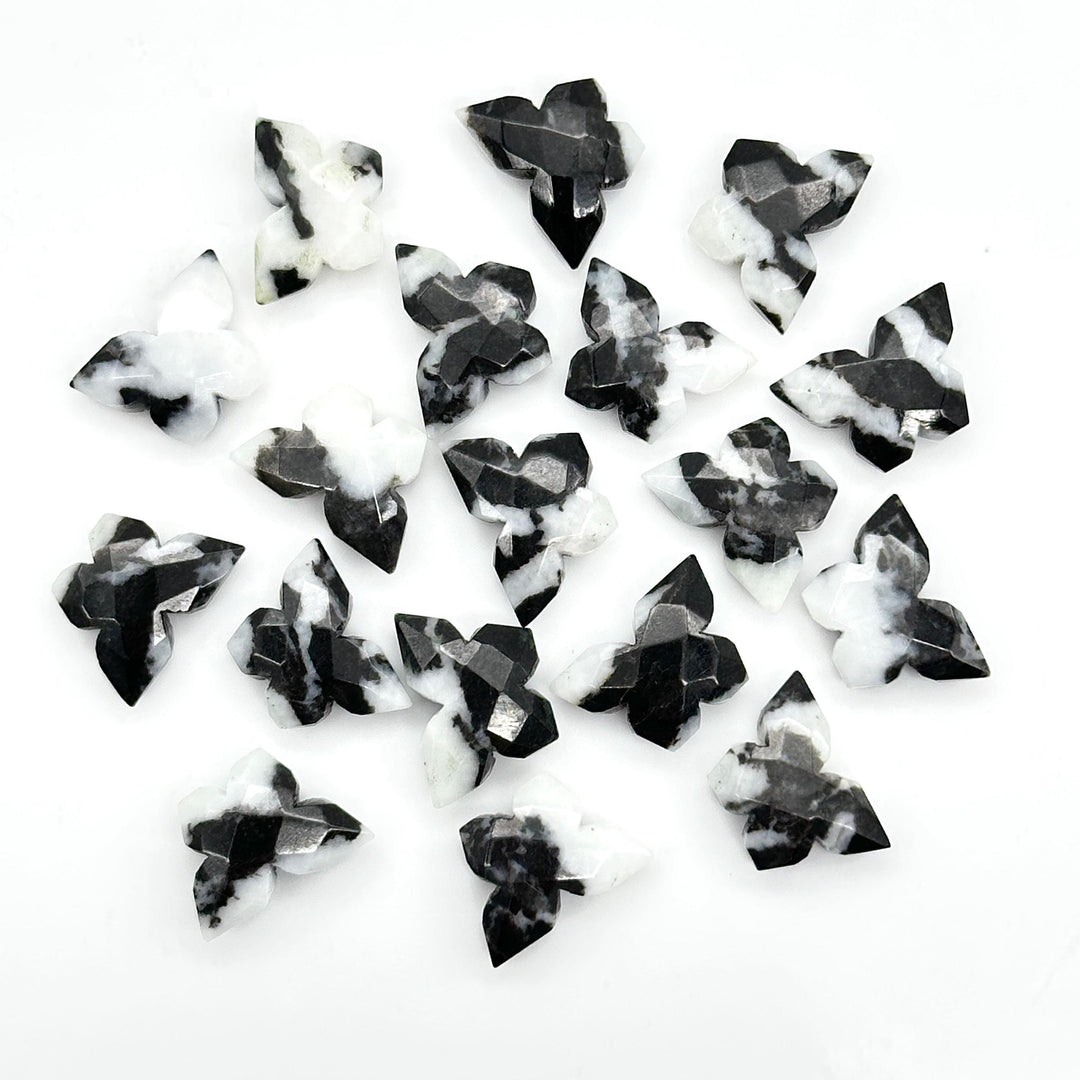 Rare Zebra Agate Butterfly Shape Beads, Black Agate Faceted Butterfly Shape Briolettes, Hand Carved Butterfly Gemstones for Jewelry, 14 MM