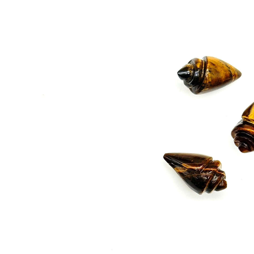 Natural Tiger Eye Conch/Snail Shell Shape Carving, Brown Tiger Eye Hand Carved Shell Shape Gemstone Bead, 18X10 mm Healing Stone Loose Shell