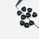 Load image into Gallery viewer, Natural Black Onyx Shell Beads, 8 MM Hand Carved Seashells, Tiny Carved Beads, Black Onyx Shell Charms, Jewelry &amp; Craft Making Gemstones
