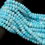 Load image into Gallery viewer, Blue Opal Smooth Rondelle Beads, Blue Color Opal Beads for Jewelry Making, Wholesale Loose Opal Beads, 8 MM Sea Blue Opal for Craft Making