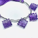 Load image into Gallery viewer, 2,3,4,5,6 pcs 100% Natural Amethyst Fancy Shape Carved Gemstone, Fancy Shape Carving, Carved Gemstone For Jewellery 14 mm