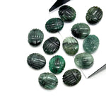 Load image into Gallery viewer, AAA Emerald Scarab Shape Briolettes, Natural Emerald Sracab Carving Beads, Beetle Shape Hand Carved Stones, 12X10 MM Insect Beads