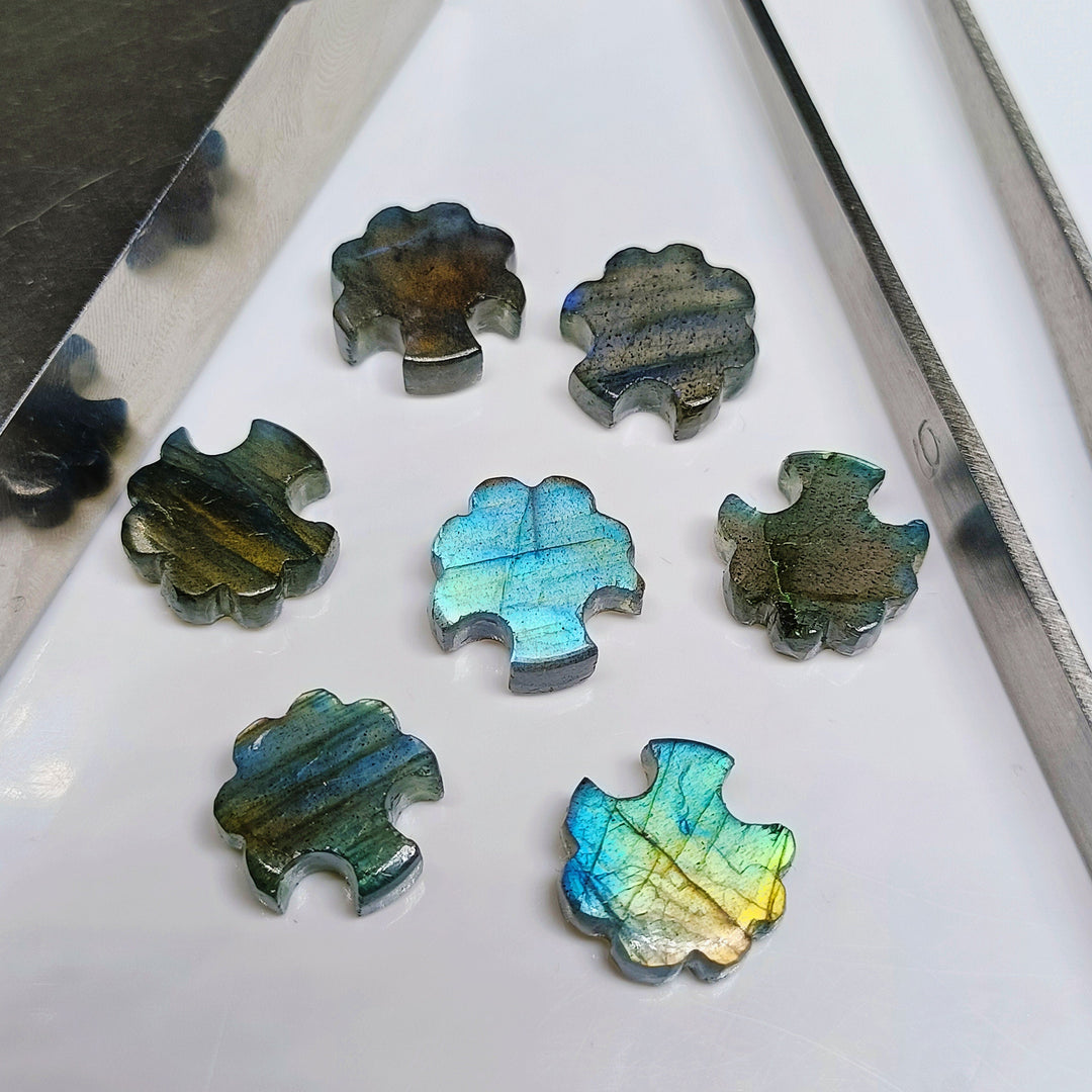 2,3,4,5,6 pcs 100% Natural Labradorite tree Shape Carved Gemstone, Loose Gemstone, fancy Shape Gemstone for jewelry,Carved Gemstone 12X12mm.