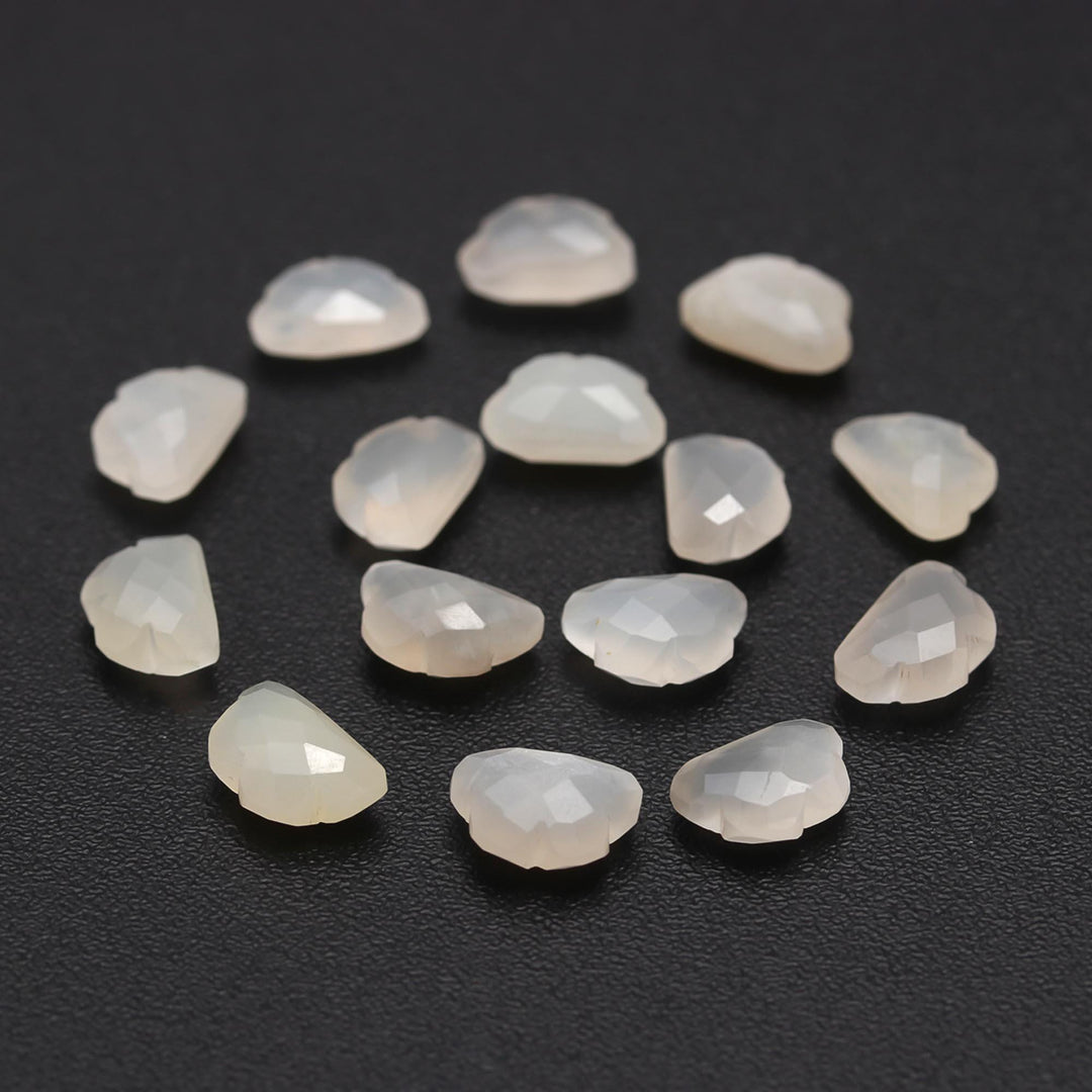 Natural White Moonstone Clouds Shape Beads, AAA Moonstone Faceted Cloud Shape Beads, Carved Cloud Charms, 12 MM, Loose Carved Briolettes