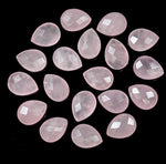 Load image into Gallery viewer, AAA+ Quality Rose Quartz Faceted Pear Shape Beads, 9X12 MM Natural Rose Quartz Briolette's Beads, Matched Pairs, Jewelry Making Beads