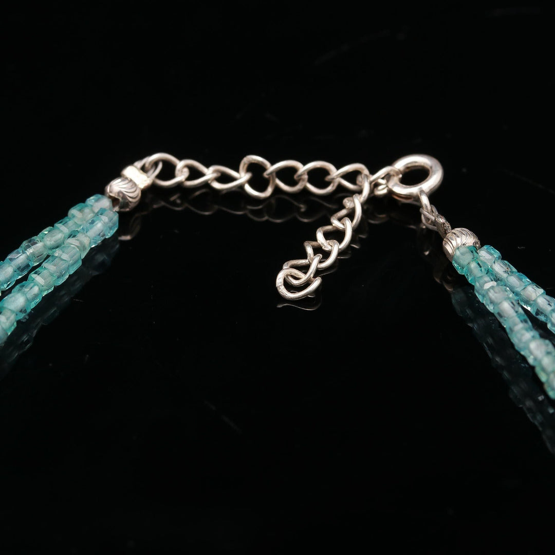 Pretty Sky Apatite Box Beads Bracelet, Handmade Faceted 2 MM Beads Bracelet, Bridesmaid Gift, Everyday Jewelry, Bracelet Gift for Her