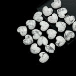 Load image into Gallery viewer, White Howlite Heart Shape Briolette's, Howlite Faceted Heart Shape Beads, Hand Carved Gemstone, Jewelry Making Charms, 10 MM